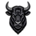 Fierce Black Bull Sticker