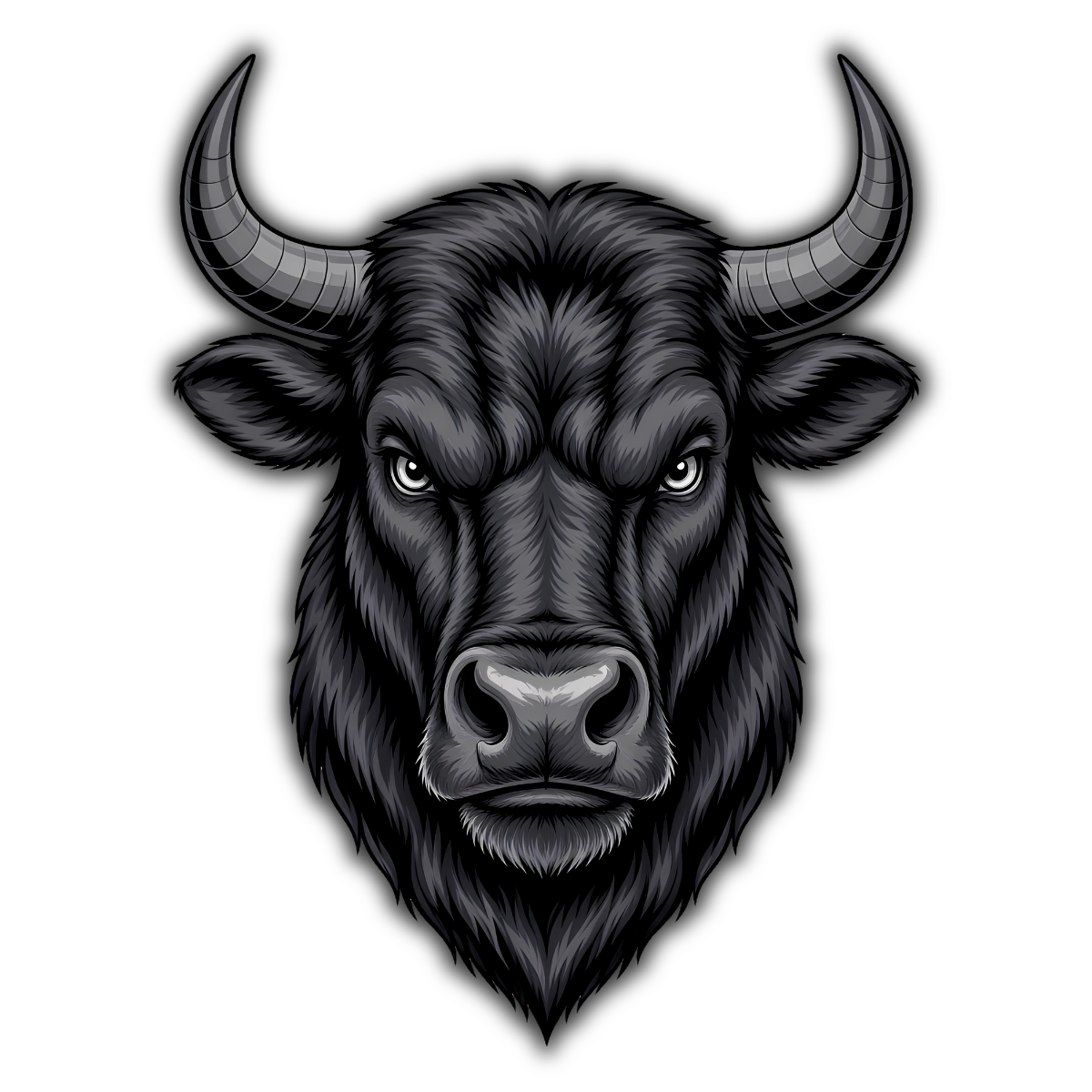 Fierce Black Bull Sticker