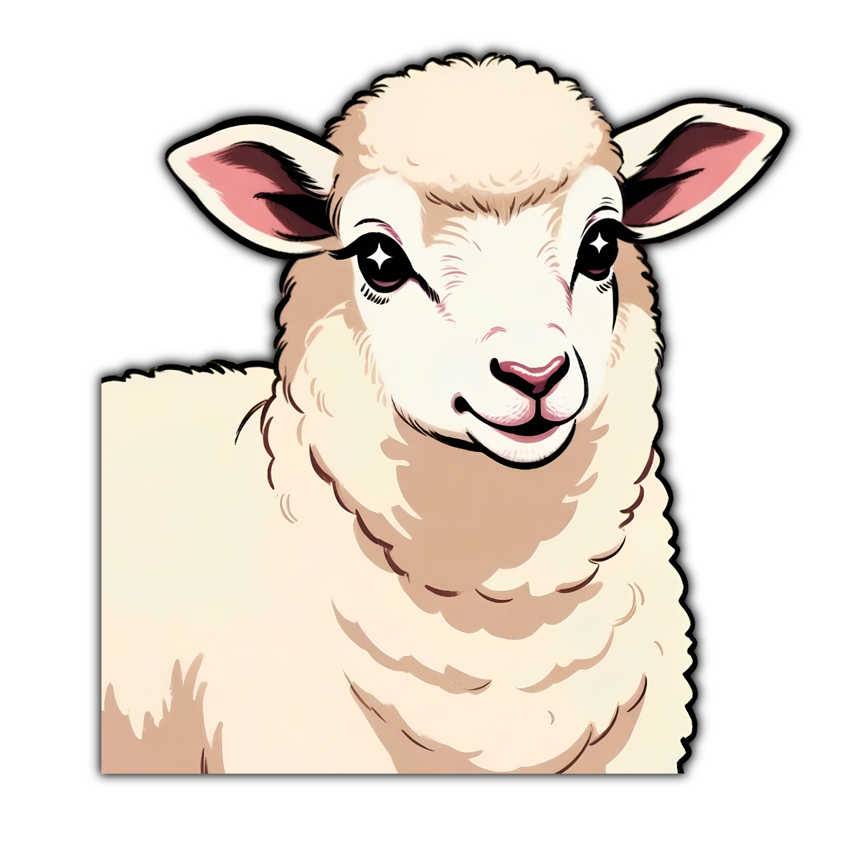 Fluffy Sheep Corner Sticker
