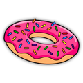 Pink Frosted Sprinkled Donut Sticker
